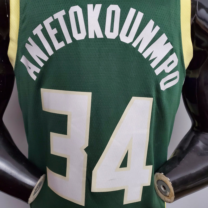 Camiseta sin mangas de la NBA de los Milwaukee Bucks - Antetokounmpo n.° 34 verde fruta 