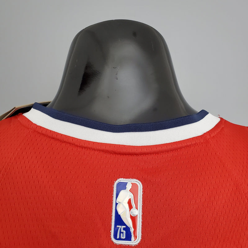 Camiseta sin mangas de la NBA de los Washington Wizards: Beal n.° 3, rojo, azul y blanco 