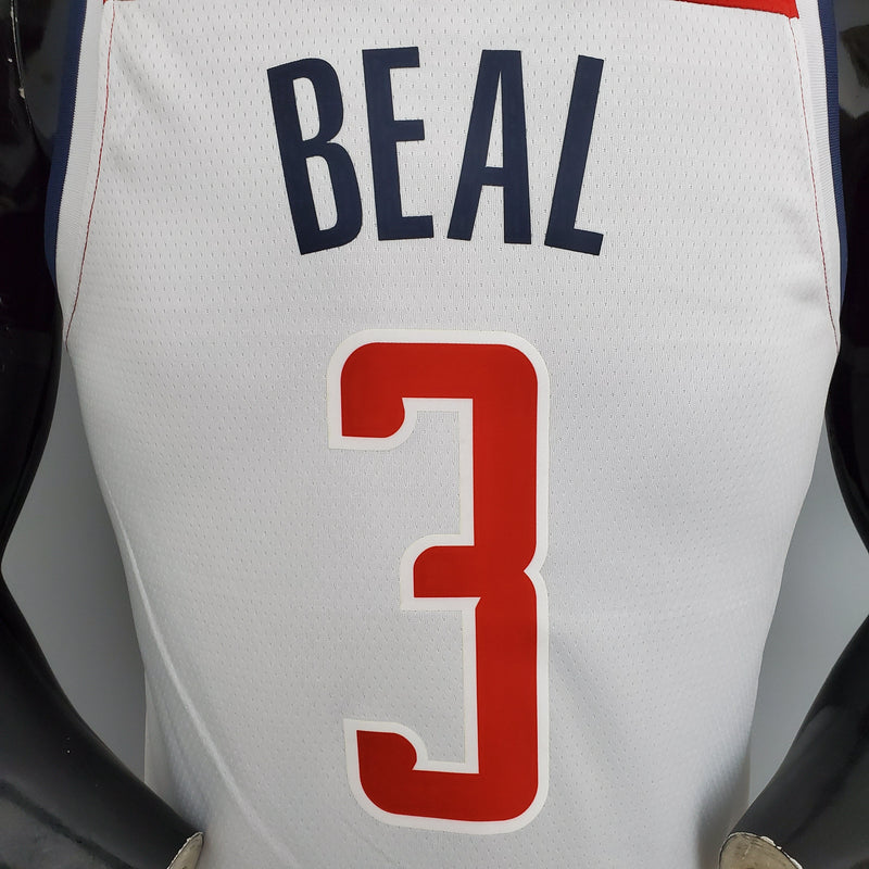 Camiseta sin mangas de la NBA de los Washington Wizards: Beal n.° 3, rojo, azul y blanco 