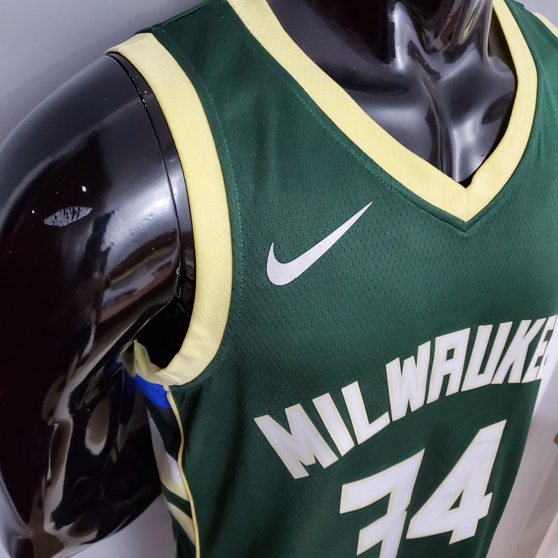 Camiseta sin mangas de la NBA de los Milwaukee Bucks - Antetokounmpo n.° 34 verde fruta 