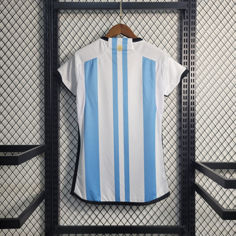 CAMISOLA FEMININA DA ARGENTINA 24/25 AZUL E BRANCO