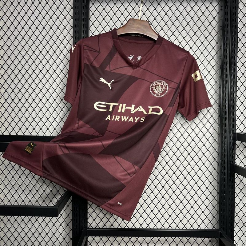 CAMISA DO MANCHESTER CITY 24/25 VERMELHO PRÉ JOGO