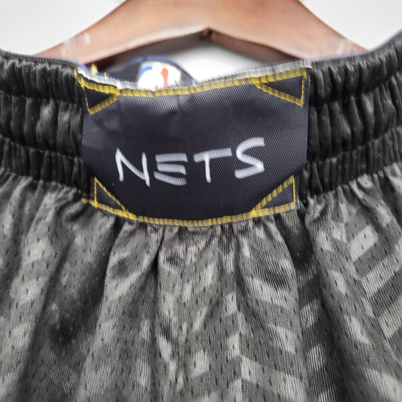 Pantalones cortos de la NBA de los Brooklyn Nets en color negro 