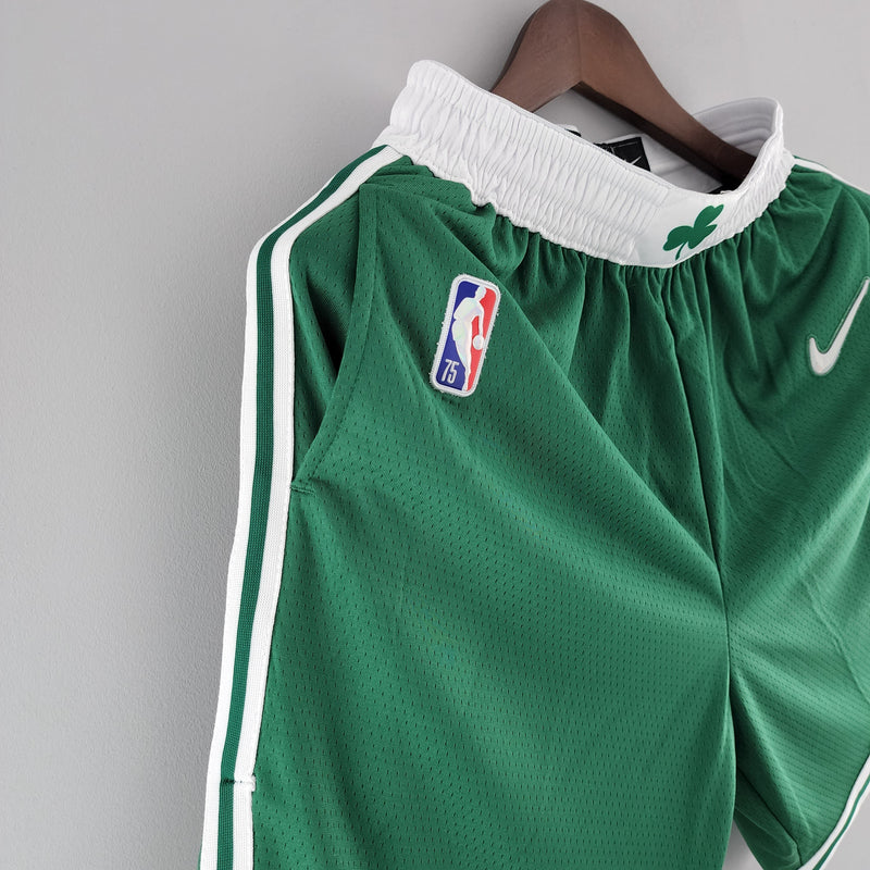 Pantalones cortos de la NBA de los Boston Celtics en color verde