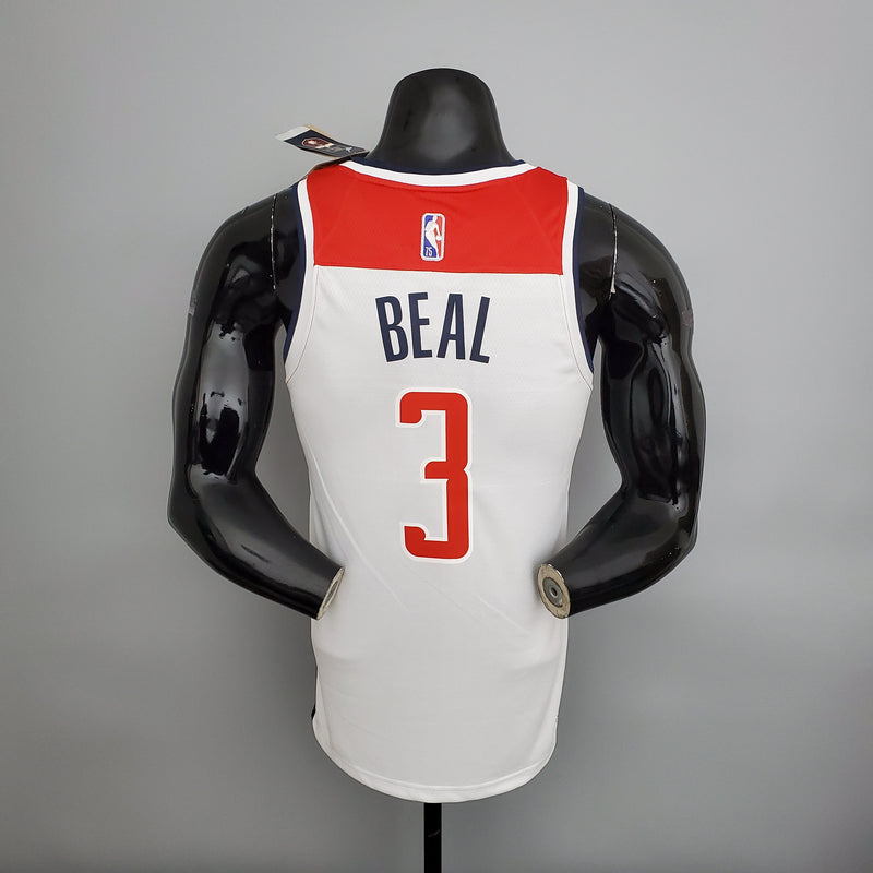 Camiseta sin mangas de la NBA de los Washington Wizards: Beal n.° 3, rojo, azul y blanco 