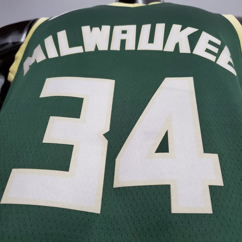 Camiseta sin mangas de la NBA de los Milwaukee Bucks - Antetokounmpo n.° 34 verde fruta 