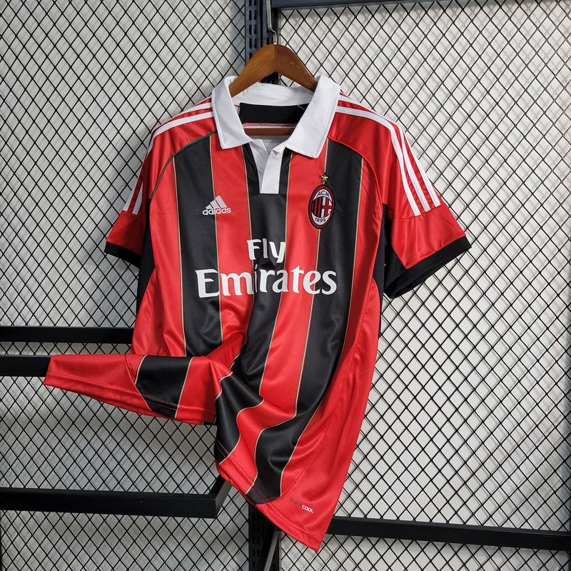 MILAN RETRO SHIRT 12/13 RED AND BLACK 