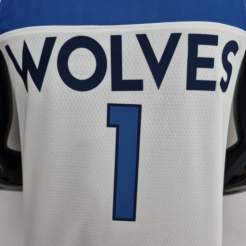 Camiseta sin mangas de la NBA de los Minnesota Timberwolves: Edwards n.° 1, color blanco 