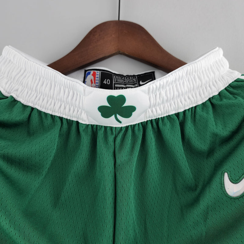 Pantalones cortos de la NBA de los Boston Celtics en color verde