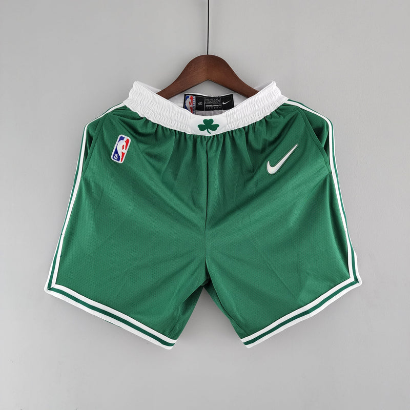 Pantalones cortos de la NBA de los Boston Celtics en color verde