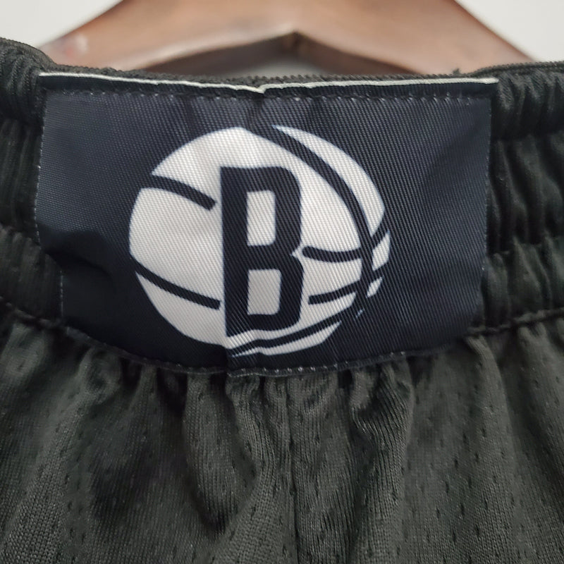 Pantalones cortos de la ciudad de los Brooklyn Nets, versión NBA en color negro