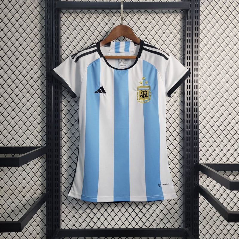 CAMISOLA FEMININA DA ARGENTINA 24/25 AZUL E BRANCO