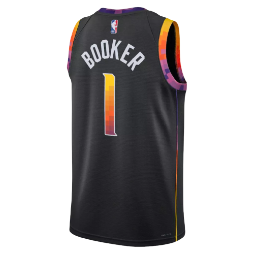 Camiseta sin mangas edición ciudad 2022/23 de Devin Booker de los Phoenix Suns, color negro