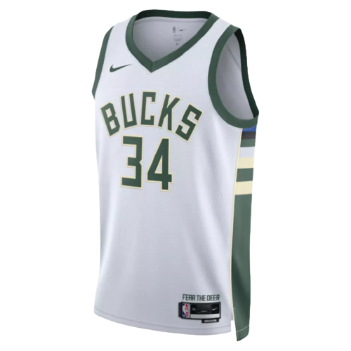 Camiseta Swingman de Giannis Antetokounmpo 2022/23 de Milwaukee Bucks, color blanco