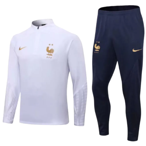 Conjunto de entrenamiento de la selección nacional de Francia para hombre, color blanco